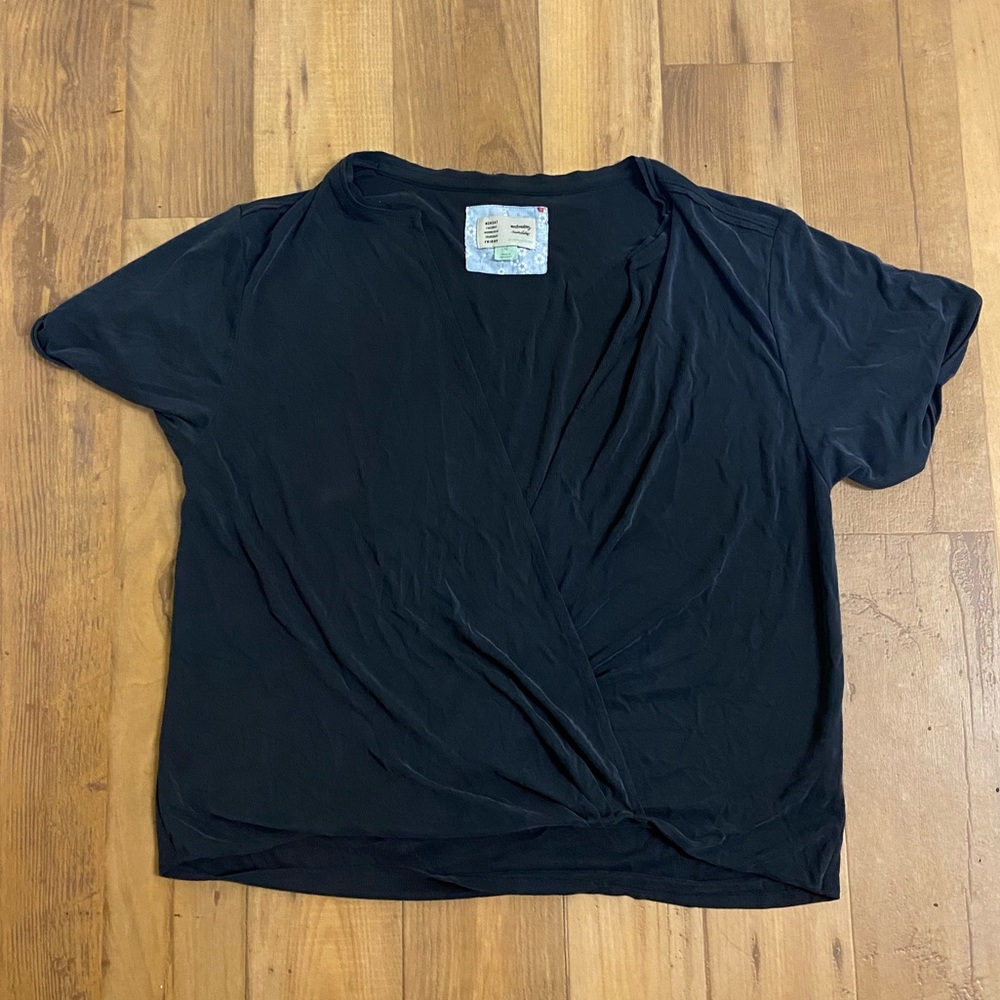 Dark gray Anthropologie wrap over shirt